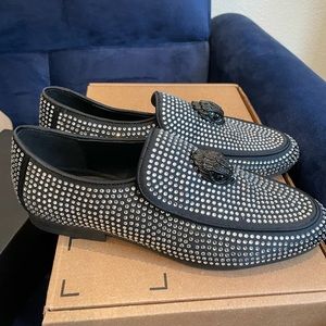 Black Rhinestone loafers - 6 1/2